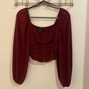 Forever 21 Long Sleeve Crop Top Size M